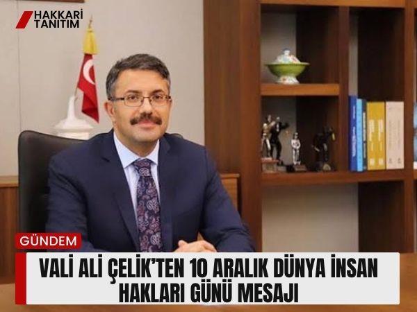 Vali Ali Çelik’ten 10 Aralık Dünya İnsan Hakları Günü Mesajı
